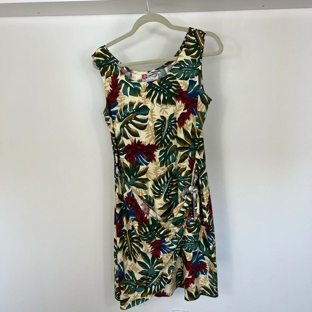 THE HAWAIIAN ORIGINAL Vintage Hilo Hattie Womens Dress Size M Long Botanical USA - Picture 1 of 9